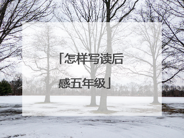怎样写读后感五年级