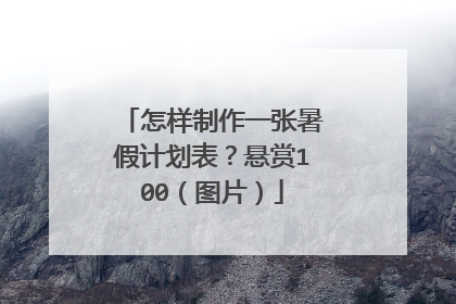 怎样制作一张暑假计划表?悬赏100(图片)