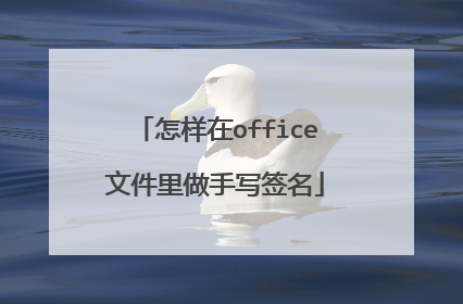 怎样在office文件里做手写签名