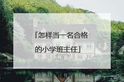 怎样当一名合格的小学班主任