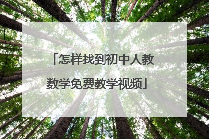 怎样找到初中人教数学免费教学视频