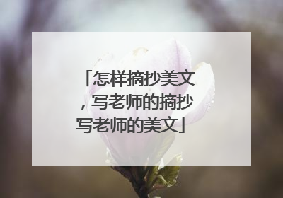 怎样摘抄美文,写老师的摘抄写老师的美文