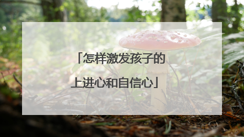 怎样激发孩子的上进心和自信心