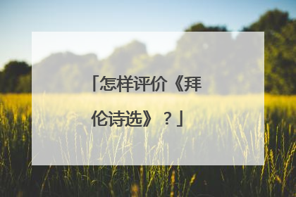 怎样评价《拜伦诗选》?