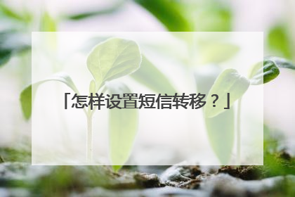 怎样设置短信转移？