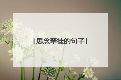 思念牵挂的句子