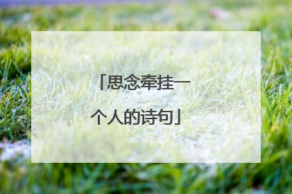 思念牵挂一个人的诗句