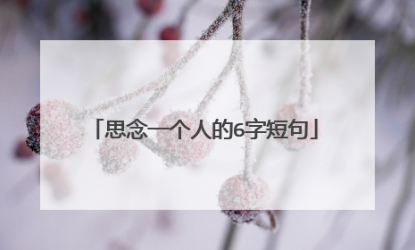 思念一个人的6字短句