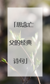 思念亡父的经典诗句