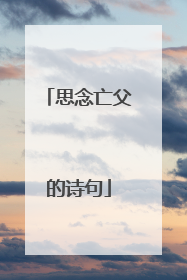 思念亡父的诗句
