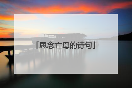 思念亡母的诗句