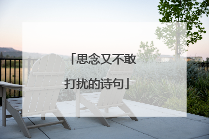 思念又不敢打扰的诗句