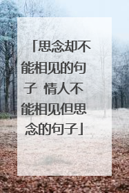 思念却不能相见的句子 情人不能相见但思念的句子