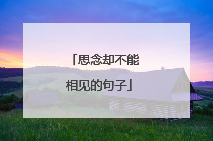 思念却不能相见的句子