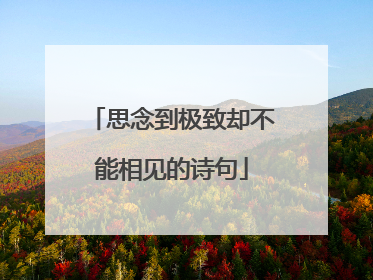 思念到极致却不能相见的诗句