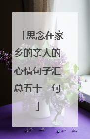 思念在家乡的亲人的心情句子汇总五十一句