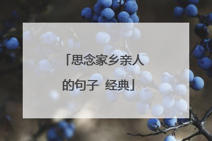 思念家乡亲人的句子 经典