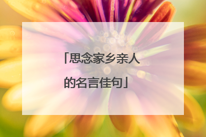 思念家乡亲人的名言佳句