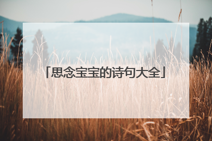 思念宝宝的诗句大全