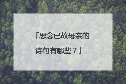 思念已故母亲的诗句有哪些?