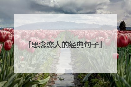 思念恋人的经典句子