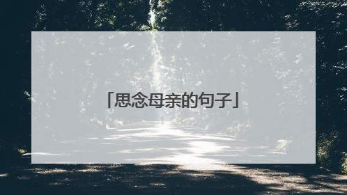 思念母亲的句子