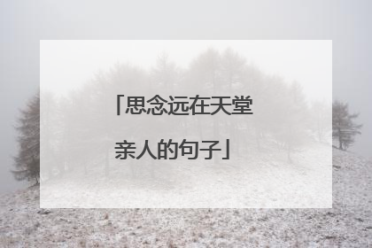 思念远在天堂亲人的句子