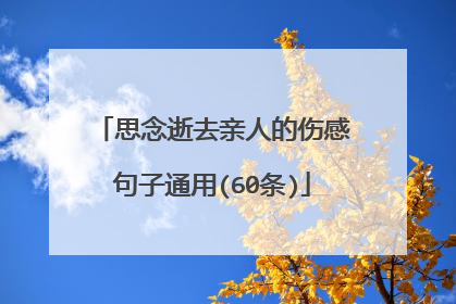 思念逝去亲人的伤感句子通用(60条)
