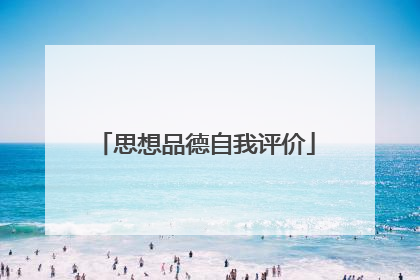 思想品德自我评价