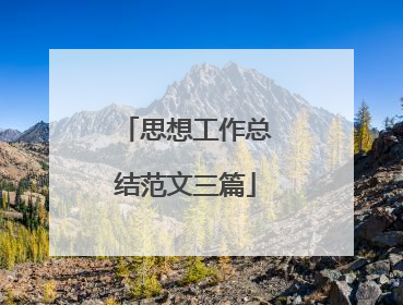 思想工作总结范文三篇