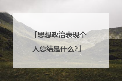 思想政治表现个人总结是什么?