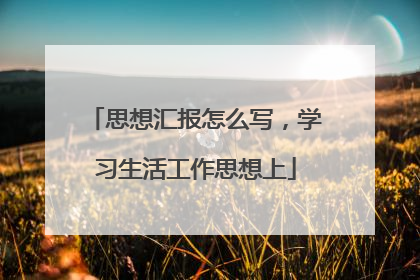 思想汇报怎么写,学习生活工作思想上