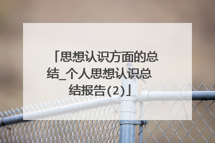思想认识方面的总结_个人思想认识总结报告(2)