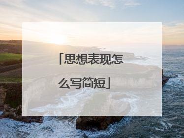 思想表现怎么写简短