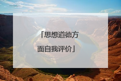 思想道德方面自我评价