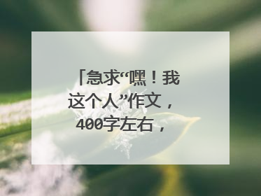 急求“嘿！我这个人”作文，400字左右，要突出幽默。