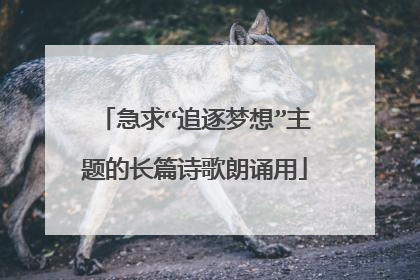 急求“追逐梦想”主题的长篇诗歌朗诵用