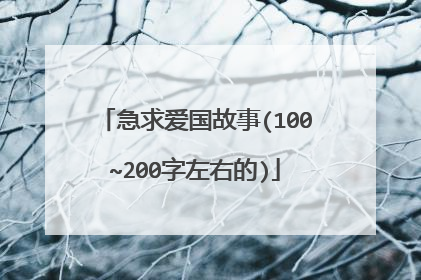 急求爱国故事(100~200字左右的)