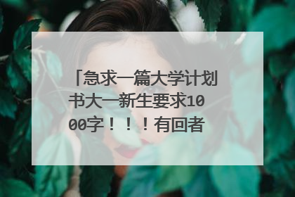 急求一篇大学计划书大一新生要求1000字!!!有回者感激不尽!!