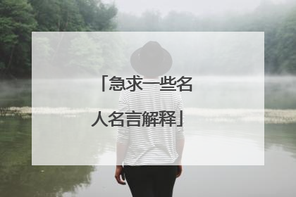 急求一些名人名言解释