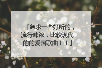 急求一些好听的，流行味浓，比较现代的的爱国歌曲！！