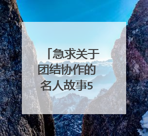 急求关于团结协作的名人故事50字