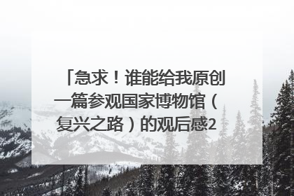 急求！谁能给我原创一篇参观国家博物馆（复兴之路）的观后感2000字毛概论文