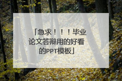 急求！！！毕业论文答辩用的好看的PPT模板