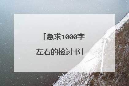 急求1000字左右的检讨书