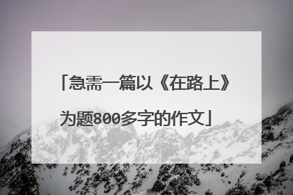 急需一篇以《在路上》为题800多字的作文