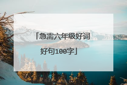 急需六年级好词好句100字