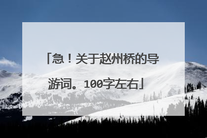 急！关于赵州桥的导游词。100字左右
