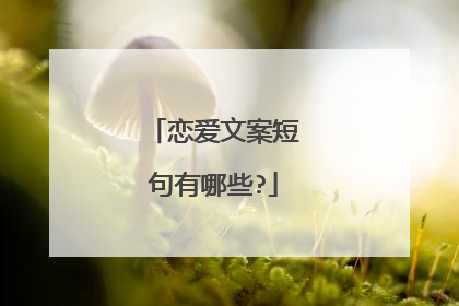 恋爱文案短句有哪些?