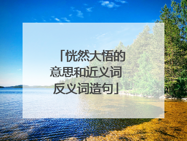 恍然大悟的意思和近义词反义词造句